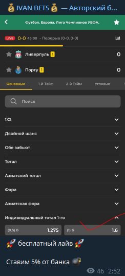 Прогнозы от IVAN BETS Телеграмм