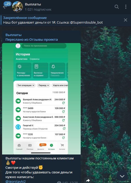 Бот Телеграмм Double the money — отзывы