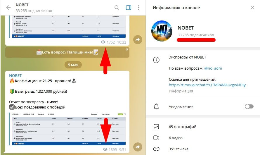 NOBET – Телеграм канал