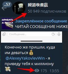 Просмотры и подписчики в Телеграмм AlexeyYakovlevWin