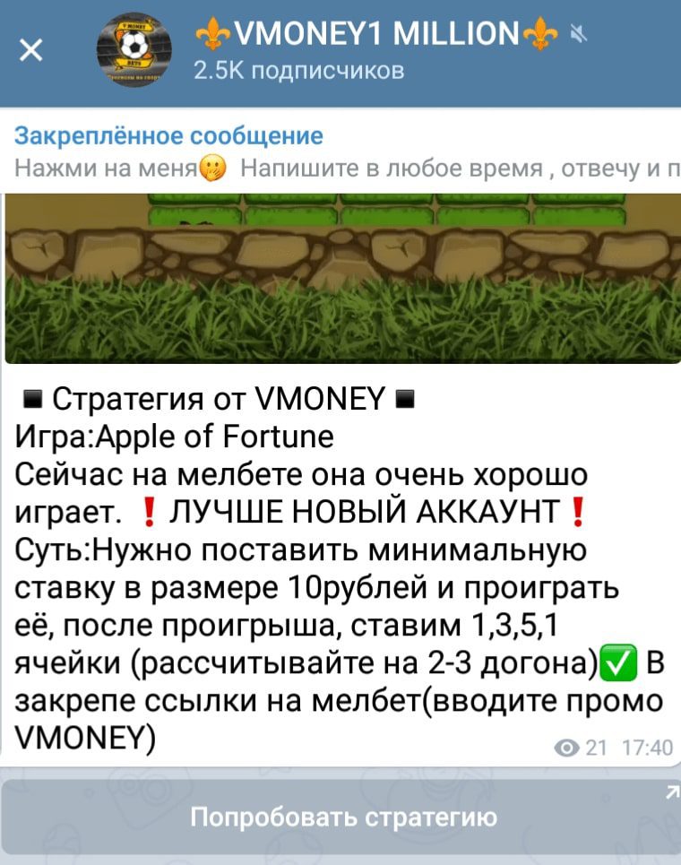 Стратегия от VMONEY1 MILLION