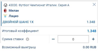 Ставка на матч Милан - Лацио