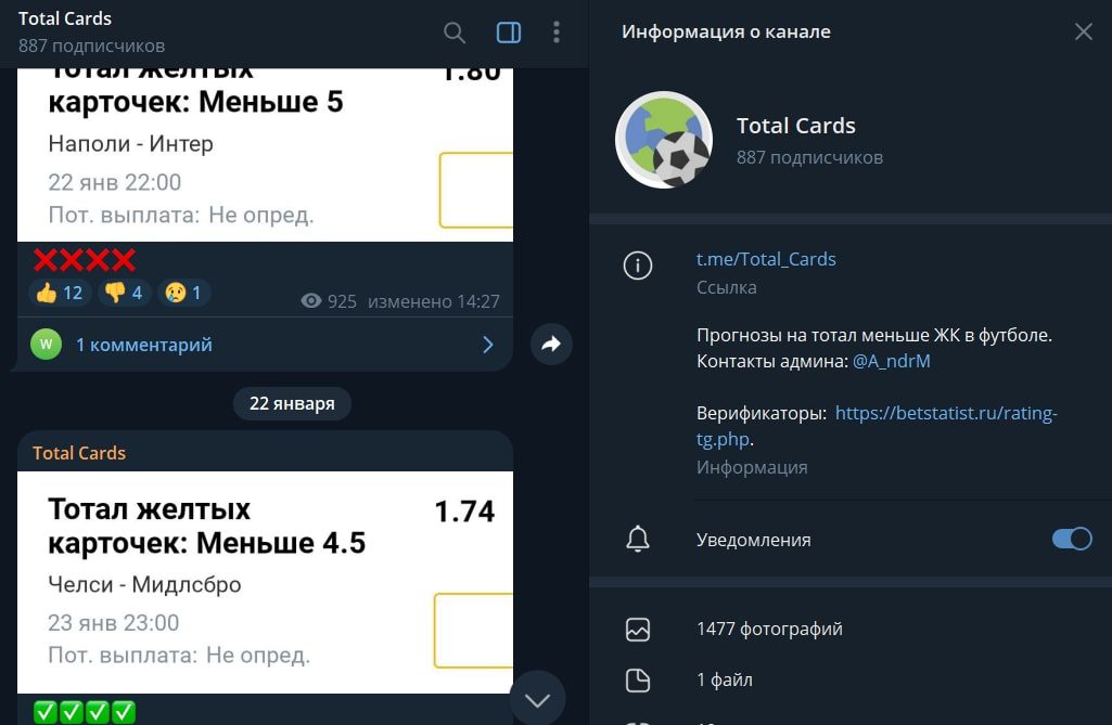 Total Cards телеграм