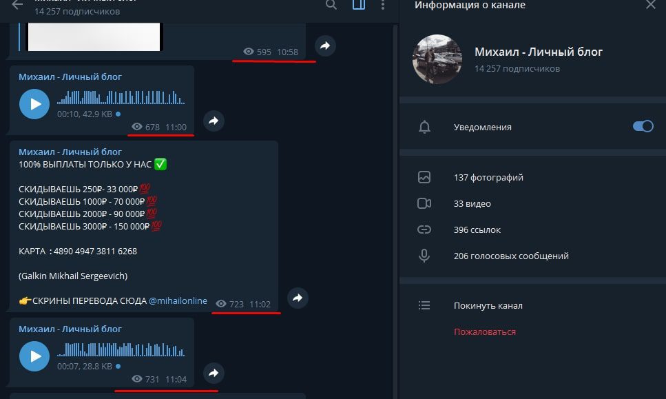 Просмотры Телеграмм Михаил Галкин Личный блог