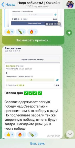 Надо забивать прогнозы