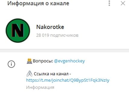 Nakorotke телеграмм