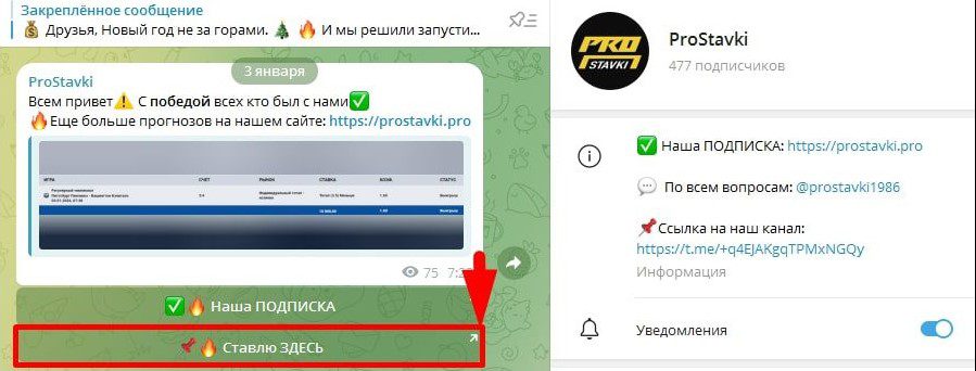 PROSTAVKI PRO телеграм 