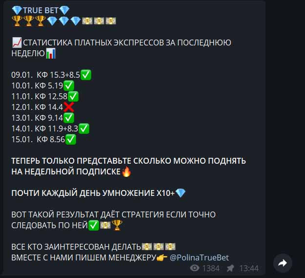 True Bet коэффициент